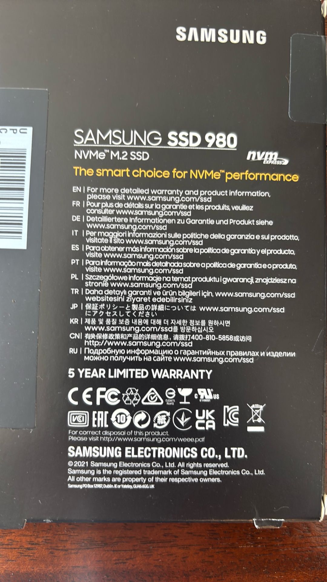 SSD980 NVme M2 Samsung 1tb