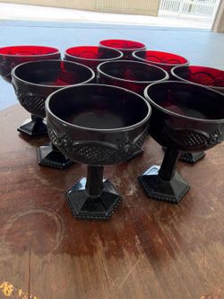Vintage Avon Cape Cod Ruby Red Glass Goblets – Set of 8