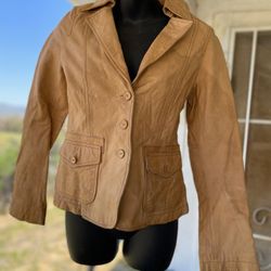 Tan Banana Republic Leather Jacket