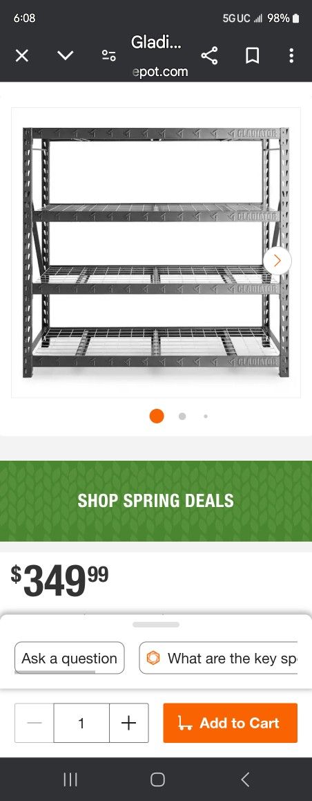 (2) Metal Steel Shelves 4 Tier Adjustable 24x76