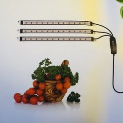 LED Plant Grow Light, Full Spectrum Grow Lamp for Indoor Plants Garden Hydroponics Succulent,Three Head Growing Light for Seedlings 