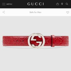Men’s Red Gucci Belt 