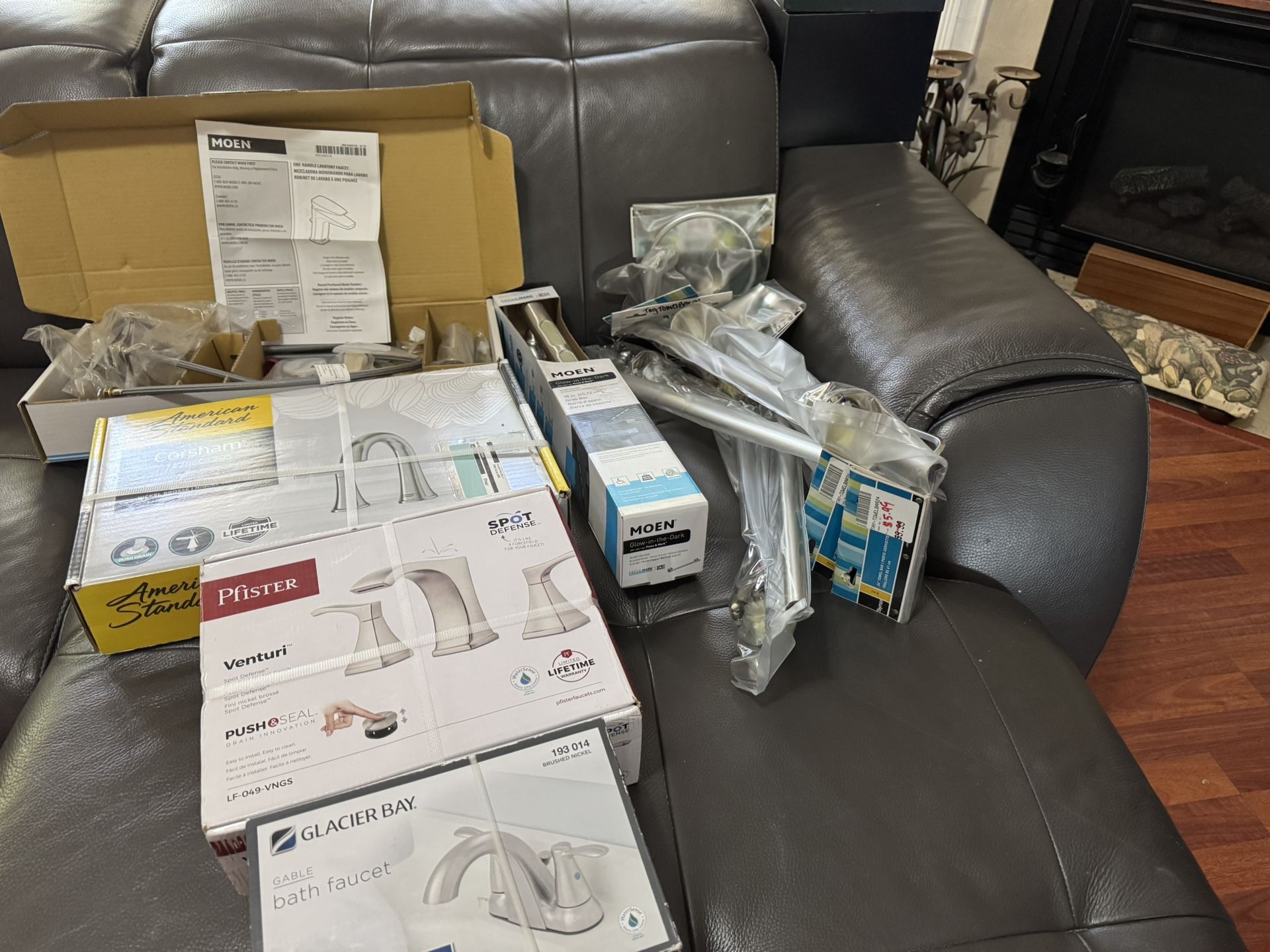 Bundle Of Faucets and Towel Bars & Kitchler Pennant Light