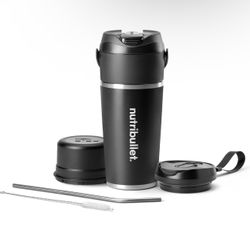 nutribullet Flip Portable Blender with Insulated Cup, Cordless, Black