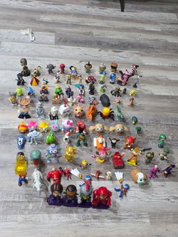 The large collection consists of various mini figures, including Kinder Surprise, Marvel, Disney characters and McDonald's Happy Meal toys