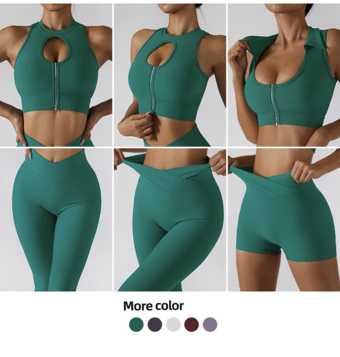 New Gym Set Shark Green Tops And Legging