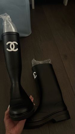 Chanel rain boots