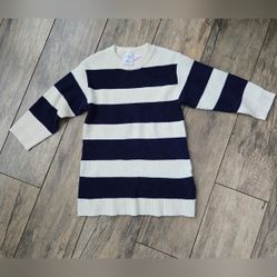 Zara Striped Navy and White Sweater Dress Girls 18-24 Mths 