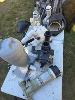 Pool stuff.  Pumps filters parts