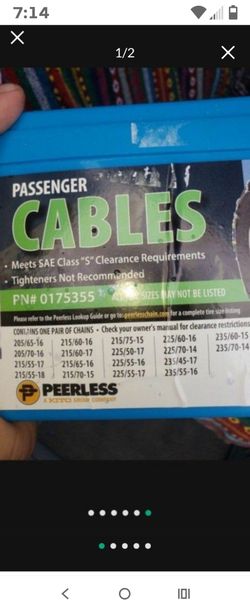 175355 Snow Cables See Pictures For Details 40 FIRM Condition New