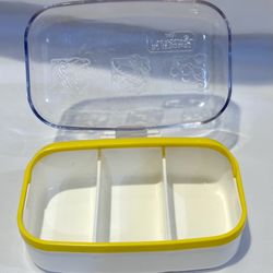 Rare Vintage Playskool Baby Food Storage Container 3 Compartment 1990’s Yellow