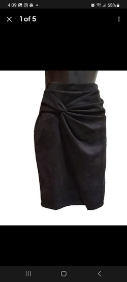 IRIS Asymmetrical Pencil Skirt Black  Size Medium Elastic Waist Super Soft