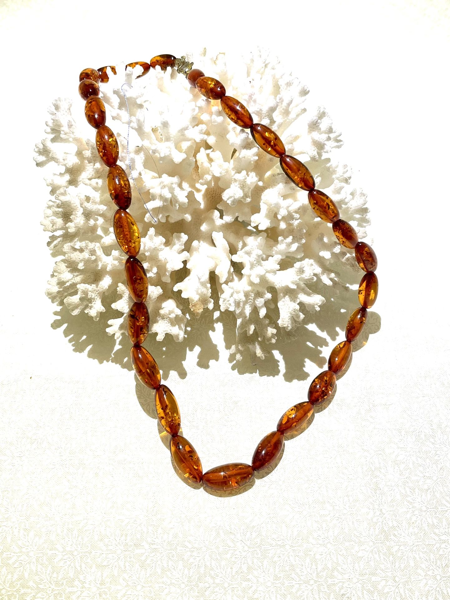 Vintage Amber Bakelite Necklace 