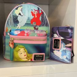 Sleeping Beauty Loungefly Back Pack And Wallet