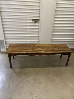 Coffee Table Cocktail Solid Wood Long Antique