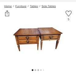 Mid-Century Modern American of Martinsville Walnut End Table with 1 drawer. 27”x21 inches ”x22”. Sturdy well made table from the 70s or 80s. See photo