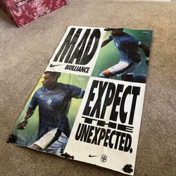 Vintage Nike Football Soccer Poster 90's CBF Brazilian Football