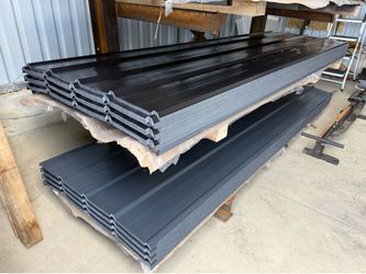 Jet Black 25-Gauge 10FT x 3FT Metal Ribbed Roofing / Siding Panels