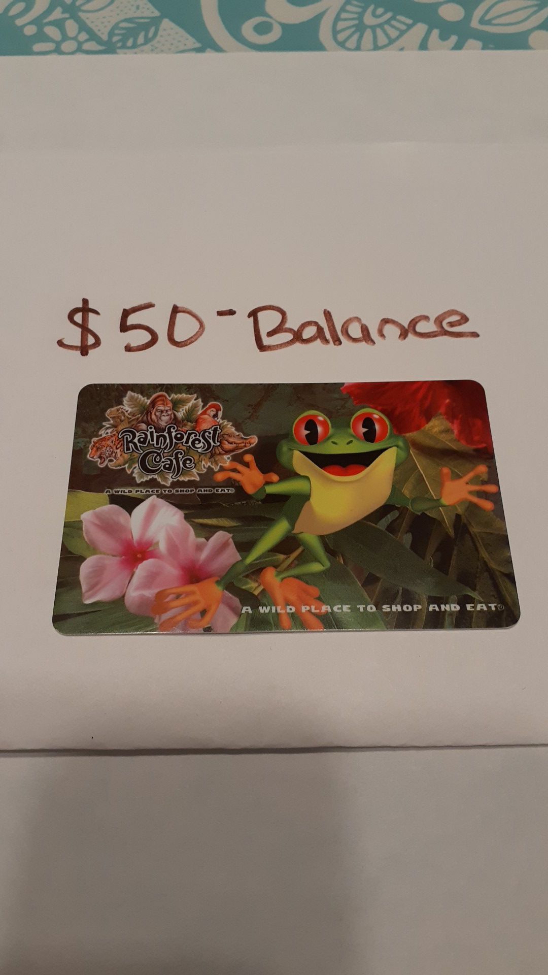 RAIN FOREST CAFE / LANDRY'S CARD $50 balance SAVE $15