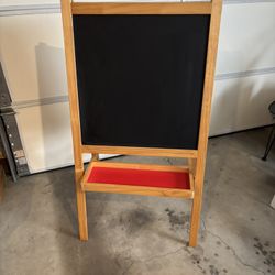 Large Double Sided Wooden Easel/Chalk/Dry-Erase
