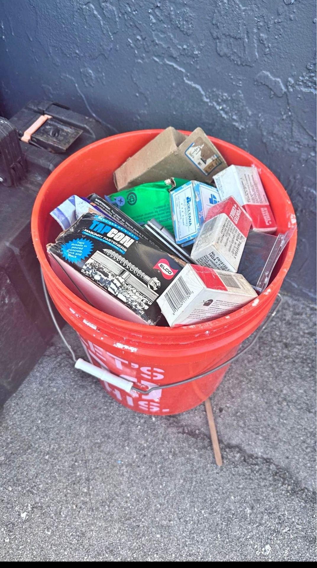 For Sale: 3 Buckets Full of Screws, Nails, Anchors & Misc. Hardware