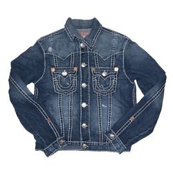 Sz XL True Religion Super T Denim Jacket RARE
