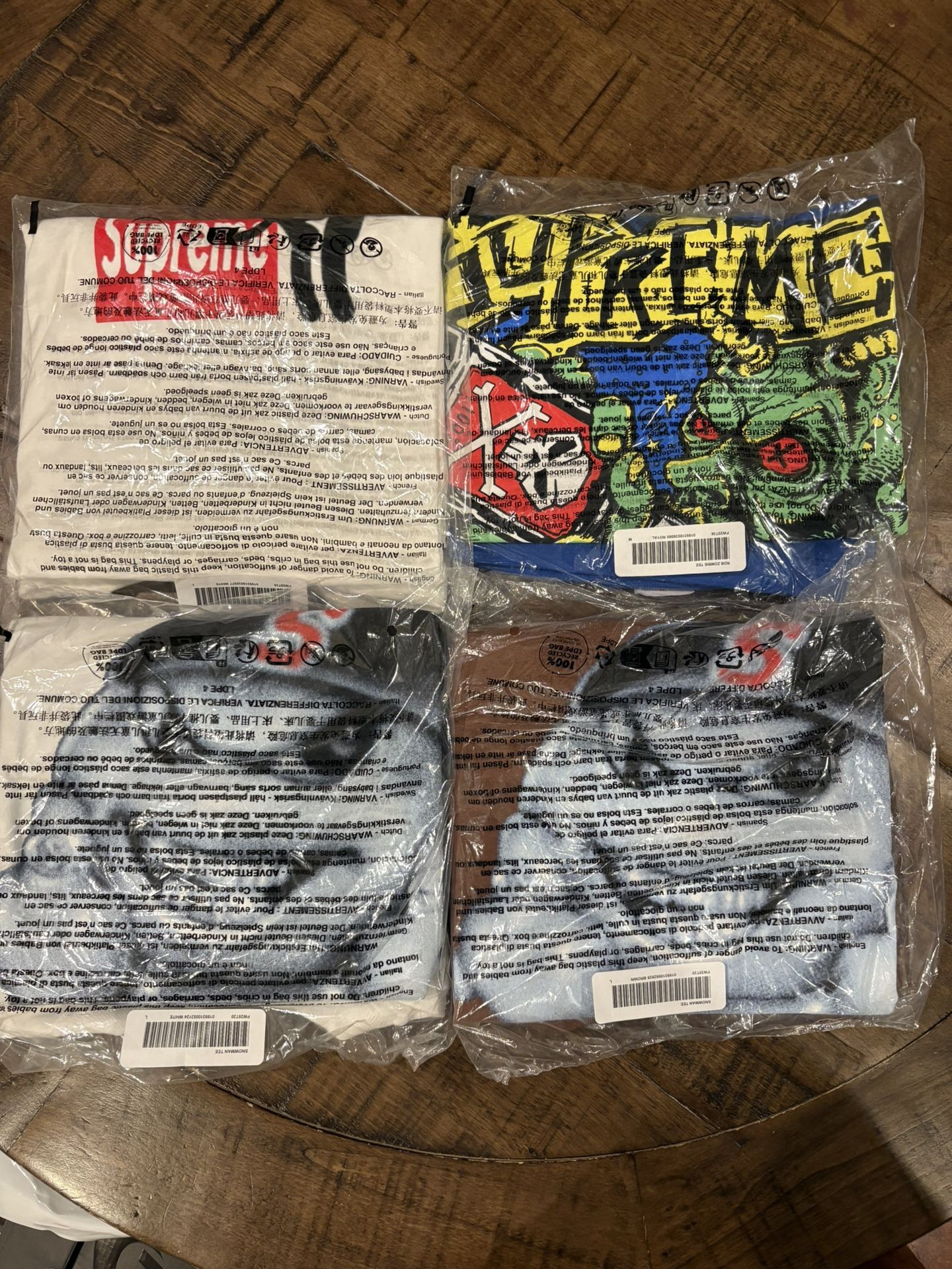 Supreme Tees Stick Tee, Fuckin Blowout Tee, Snowman Tee, All Dogs Go To Heaven Tee, Snow White S/S Top STOL and the Seven Dwarfs,