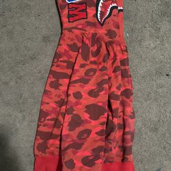 Bape Color Camo Shark Wide Full Zip Double Hoodie 