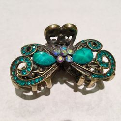 Vintage Turquoise Gemstone Hair Claw Clip