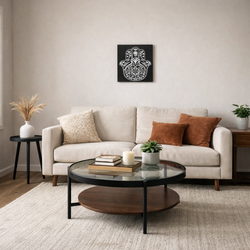 🖤 Modern Black Table Set + Wall Art