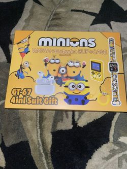 Minions Watch +Earbuds+Sup+Case