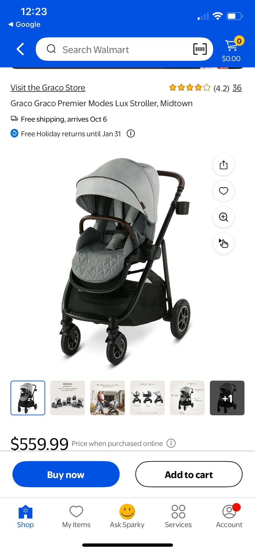 Graco premiere Luxe Modes In Midtown Stroller