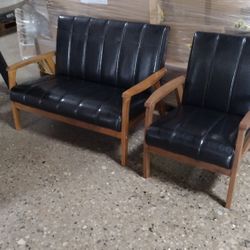 Mid Century Modern Style Loveseat And Chair 