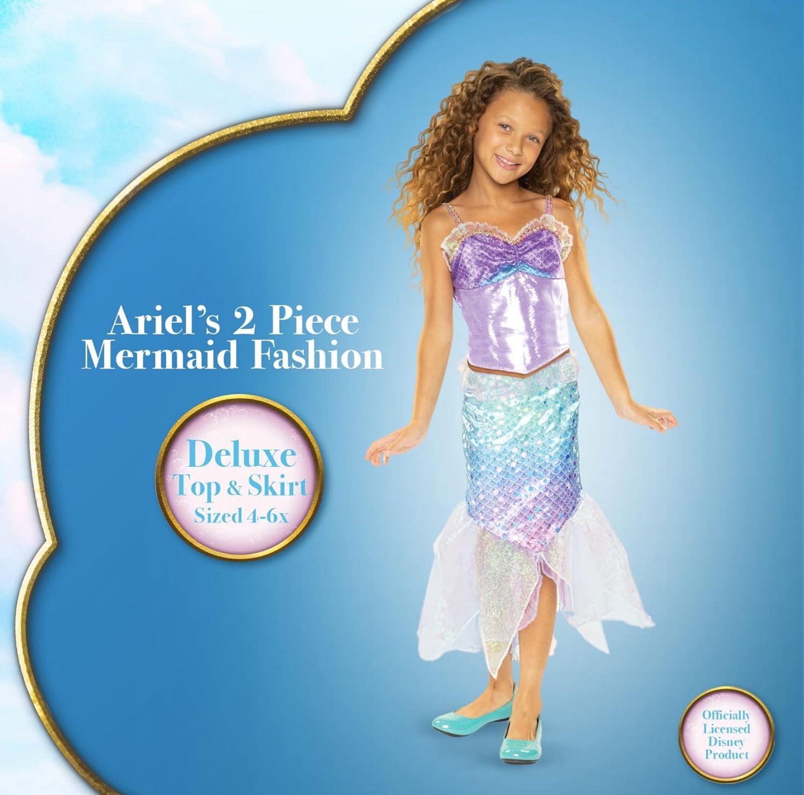 Disney The Little Mermaid Ariel’s 2 Piece Dress - Mermaid Under The Sea Fashion Outfit