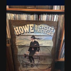 *RARE* 1880'S HOWE BICYCLES & TRICYCLES WOODEN AD SIGN