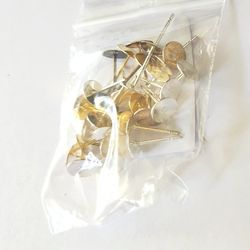 30 Pcs Earring Stud Posts Mix Silver And Gold