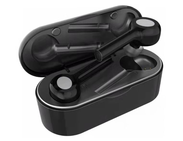 Wireless Earbuds, AMORNO True Wireless Earbuds Bluetooth 5.0 Stereo Bluetooth Headphones TWS in-Ear Headset with Charging Case, Built-in Mic (Black+Si