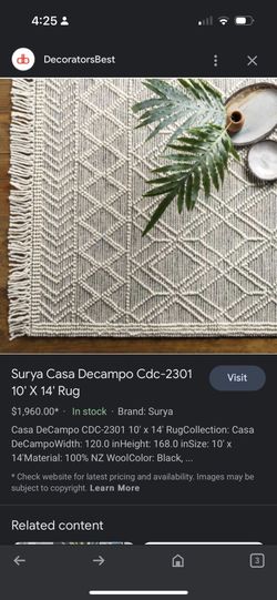 Tufted Wool Rug 3x5 $75