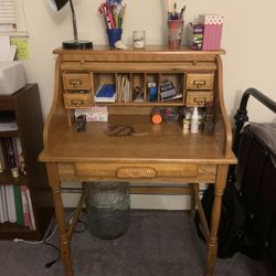 Wood Desk With Hutch 