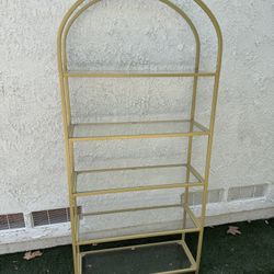 Good Arched Glass Bookcase - 5 Tier Display Shelf