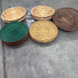 Wicker Rattan Paper Plate Holder Bojo Hawaiian Party Luau 