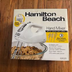 Hamilton Beach 6-Speed Electric Hand Mixer w/ Whisk, Beaters, Storage Case NEW 