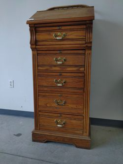 Vintage Solid Wood Lexington Brand Lingerie Chest With Hidden Desk Above