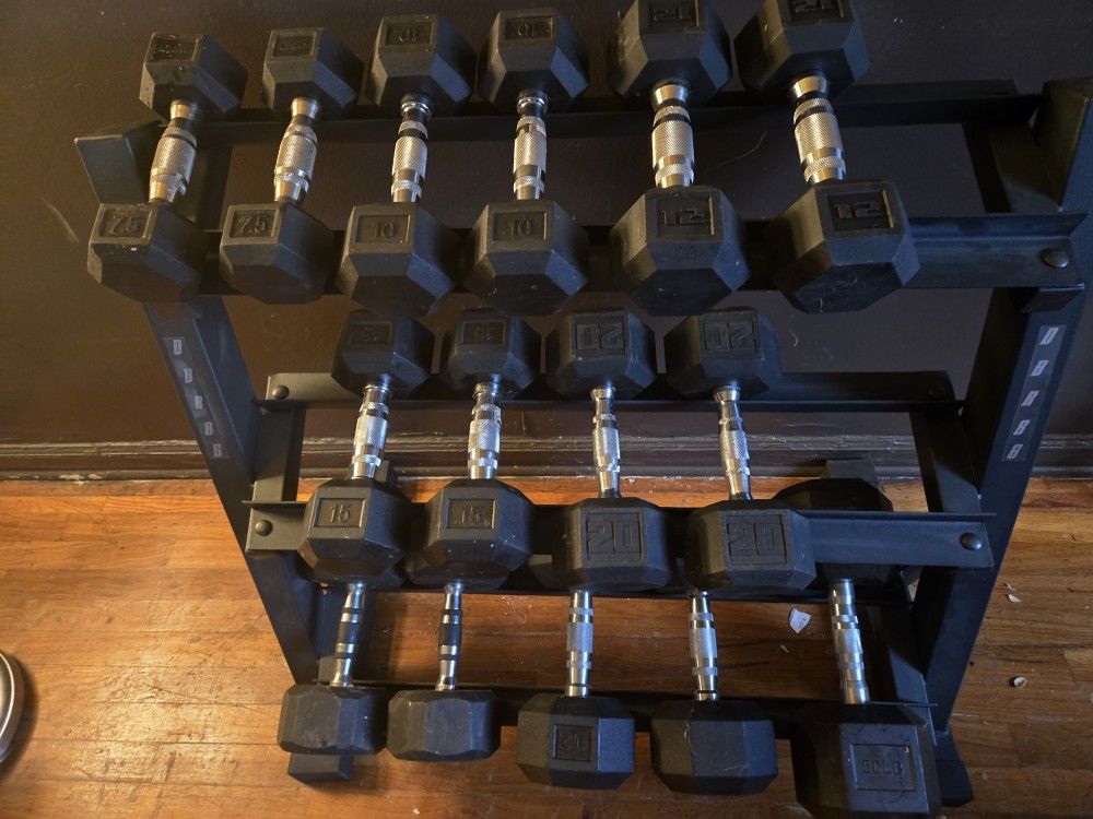 Dumbbells Set 7.5- 30 Plus Rack $375