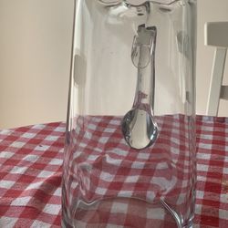 Large Unusual Shape Pitcher Clear Glass