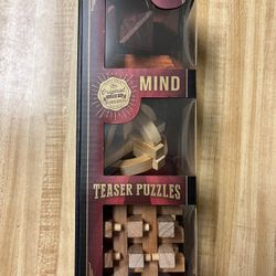 Mind Teaser Puzzles.  Made Of High-Quality Wood.