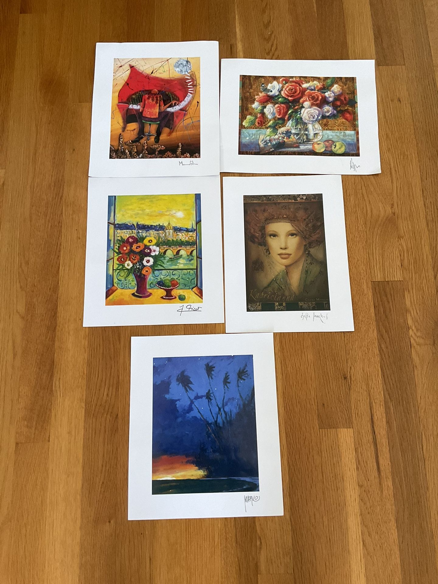 Set Of 5 Park Wear Gallery Authenticated Lithographs With Spot Varnish $5 Each