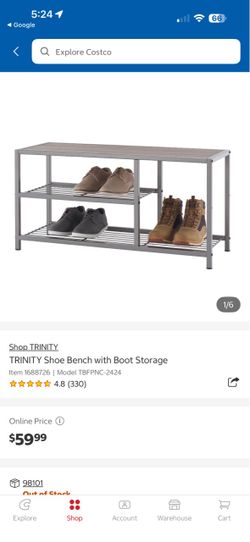 Costco bench shoe rack