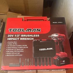 1/2" 20V. Impact Wrenck With Attachments