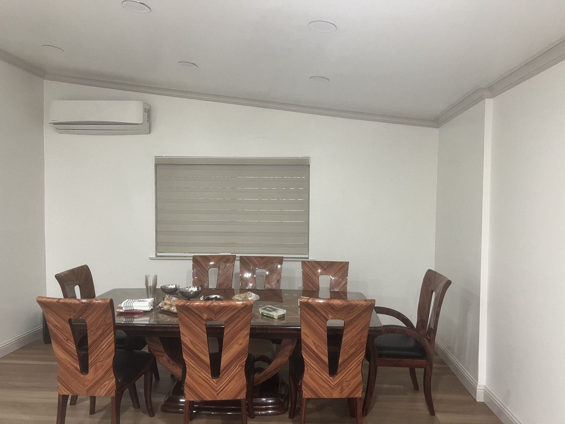 Italian dining table with eight chairs